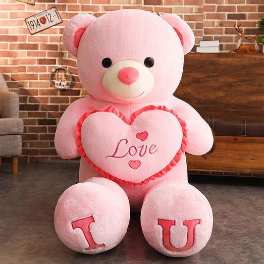 'I LOVE YOU' Teddy Bear Plush – Large Soft Stuffed Bear, Cozy Decorative Gift for Birthdays, Anniversaries