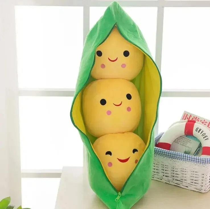 Cute Pea Plush – Soft Plant-Inspired Pillow Plushie, Kawaii Decorative Gift for Special Occasion