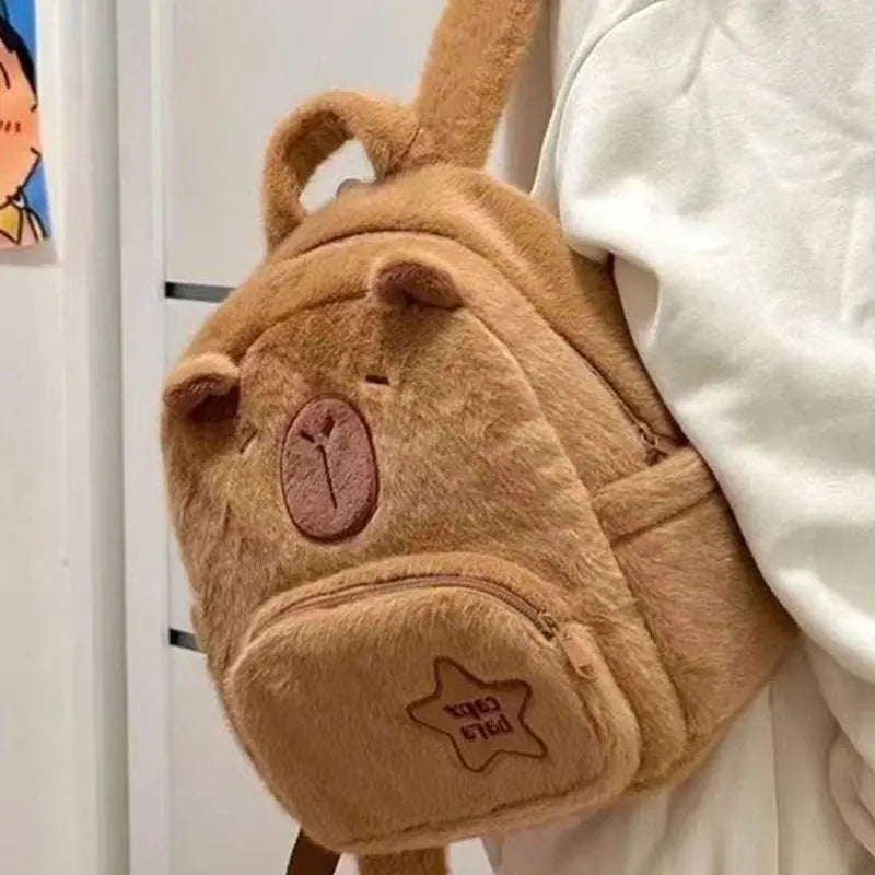 Kawaii Capybara Plush Backpack – Versatile Crossbody, Funny Cute Design, Prefect for Gift and Special Occasion