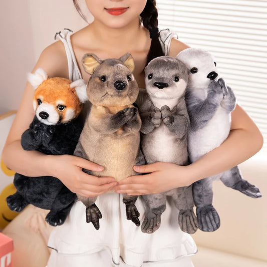 Blessing Plush Animals – Lifelike Red Panda, Otter, and Kangaroo Plush, Soft and Realistic, Perfect Lucky Gifts