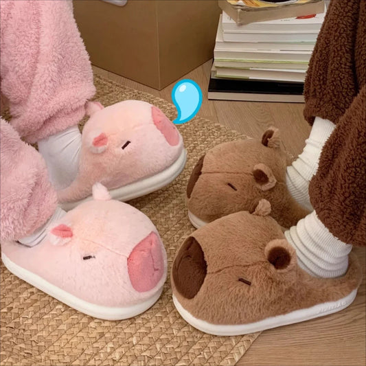 Cute Capybara Slippers – Soft Plush Indoor Footwear – Warm, Cozy, and Comfortable for Winter