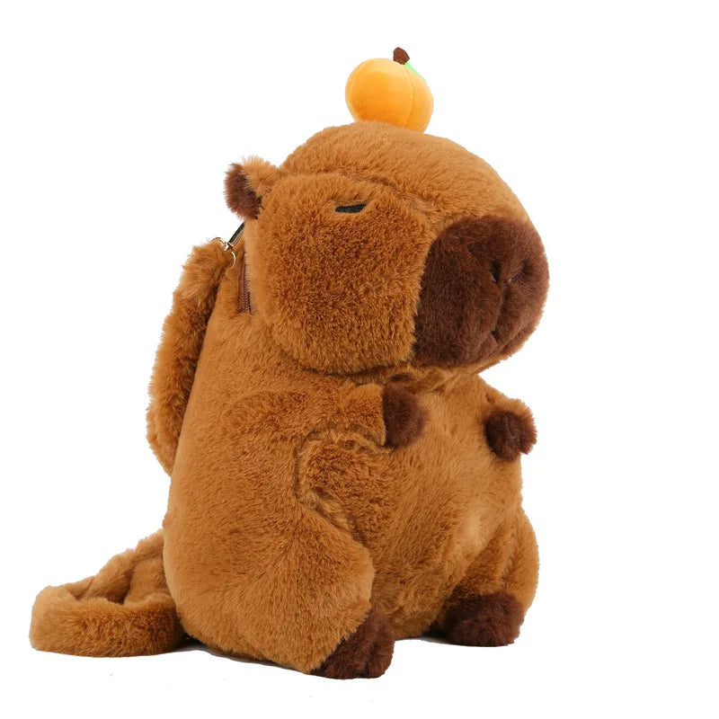 Kawaii Capybara Plush Backpack – Soft Fur Shoulder Bag, Mini Plush Knapsack, Cute and Unique Gift for Any Occasion