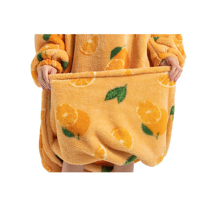 Oversized Blanket Hoodie – Plus Size Fleece Sweatshirt, Extra Long and Thick Warm Pullover for Winter