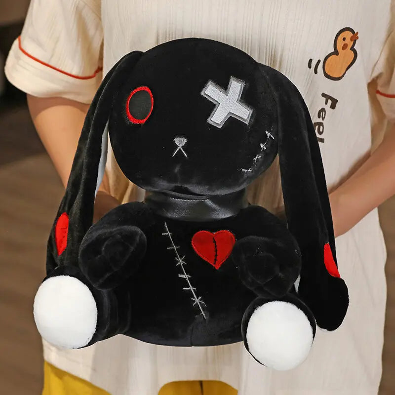 Spooky Gothic Bunny Plush – Cute Horror Rabbit Stuffed Animal – Perfect for Halloween and Collectors