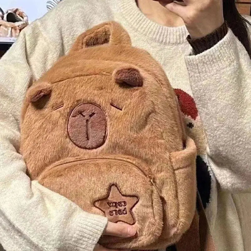 Kawaii Capybara Plush Backpack – Versatile Crossbody, Funny Cute Design, Prefect for Gift and Special Occasion