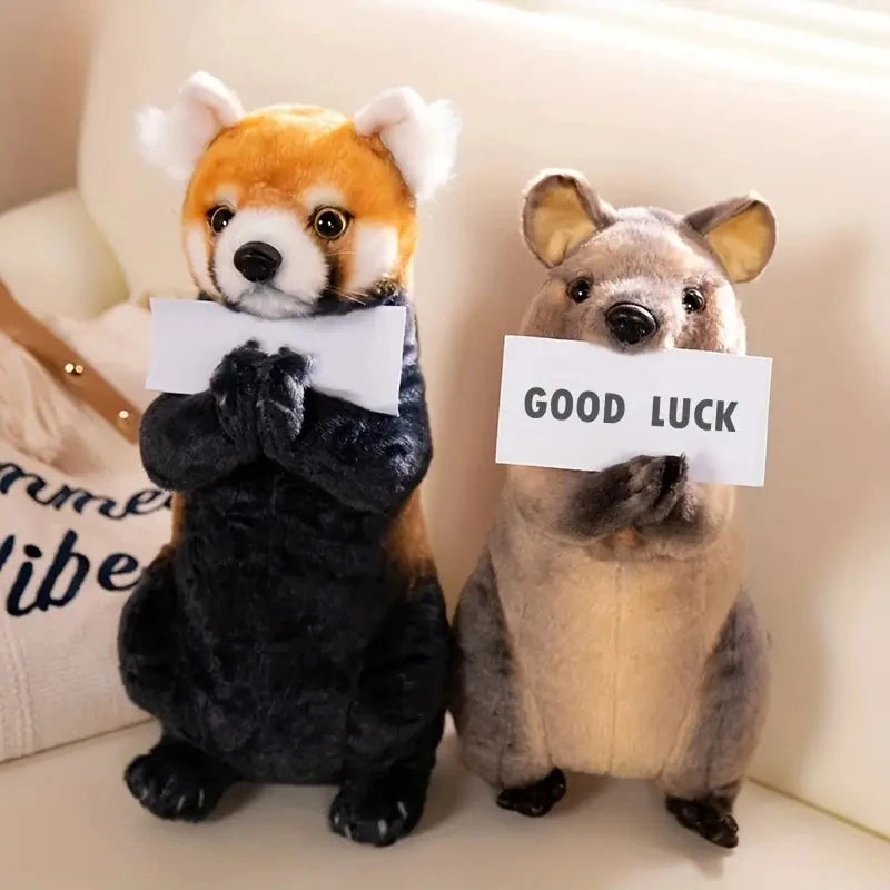 Blessing Plush Animals – Lifelike Red Panda, Otter, and Kangaroo Plush, Soft and Realistic, Perfect Lucky Gifts