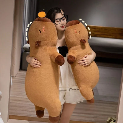 Cuddly Capybara Plush – Soft Stuffed Capybara Doll, Long Sleep Pillow and Sofa Cushion, Perfect Birthday and Gift