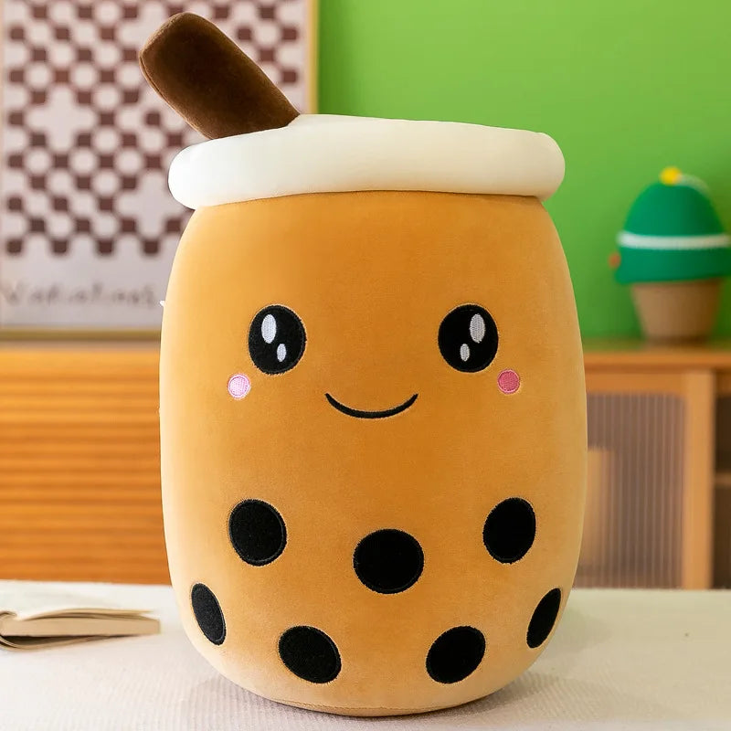 Giant Bubble Tea Plush Pillow – Soft Squishy Boba Milk Tea, Ice Cream, and Fruit Drink Plushies, Cute Decor and Gift