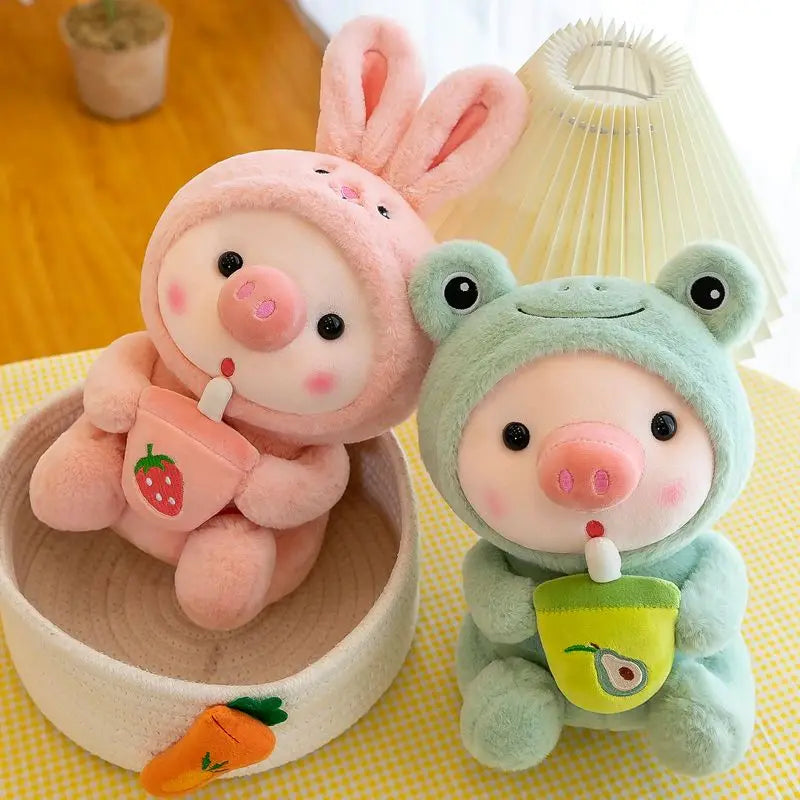 Bubble Pig Plush – Cute Stuffed Animal Pillow in Bunny, Frog, Unicorn & Boba Cup Styles, Fun Gift and Decorative Plushie