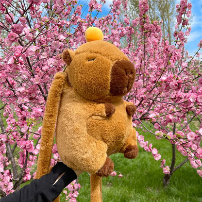Kawaii Capybara Plush Backpack – Soft Fur Shoulder Bag, Mini Plush Knapsack, Cute and Unique Gift for Any Occasion