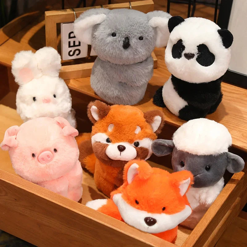 Creative Animal Wrap Plush – Soft Stuffed Gifts Raccoon, Fox, Husky, Cat & Monkey Dolls for Birthdays and Special Occasions