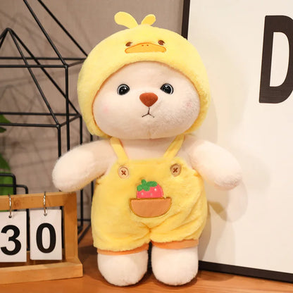 Kawaii Bear Costume Plush – Soft Cartoon Animal Plushie, Delightful Gift for Birthdays, Holidays, or Special Occasions