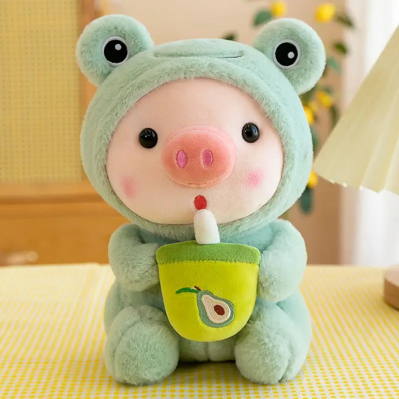 Bubble Pig Plush – Cute Stuffed Animal Pillow in Bunny, Frog, Unicorn & Boba Cup Styles, Fun Gift and Decorative Plushie
