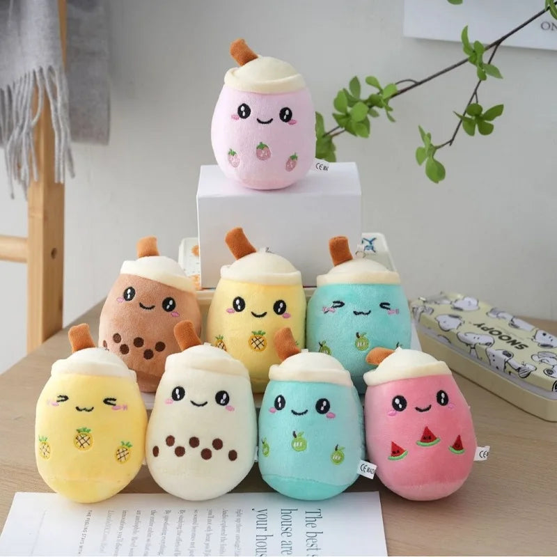 Cute Bubble Tea Plush – Soft Stuffed Milk Cup Pillow, Mini Simulation Plushie, Keychain Pendant Perfect Gift