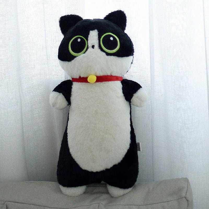 Giant Cat Plush Pillow – Long Cylindrical Bolster, Kawaii Stuffed Cushion and Cozy Sleeping Companion