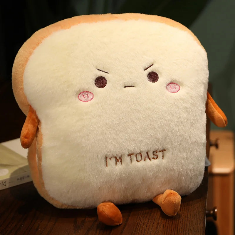 Plush Bread Pillow – Soft Simulation Toast Cushion – Cute Hand Warmer, Home Decoration and Prefect Gift
