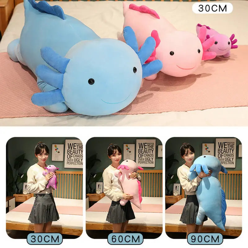 Axolotl Plush –  Cute Cartoon Stuffed Animal Pillow, Perfect Birthday and Christmas Gifts, Home Decoration