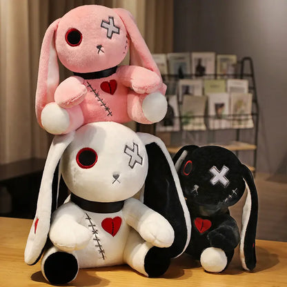 Spooky Gothic Bunny Plush – Cute Horror Rabbit Stuffed Animal – Perfect for Halloween and Collectors