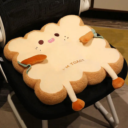 Super Cute Toast Plush Cushion – Soft Non-Slip Pillow for Chair, Sofa, or Bed, Perfect for Birthday and Festive Gifts
