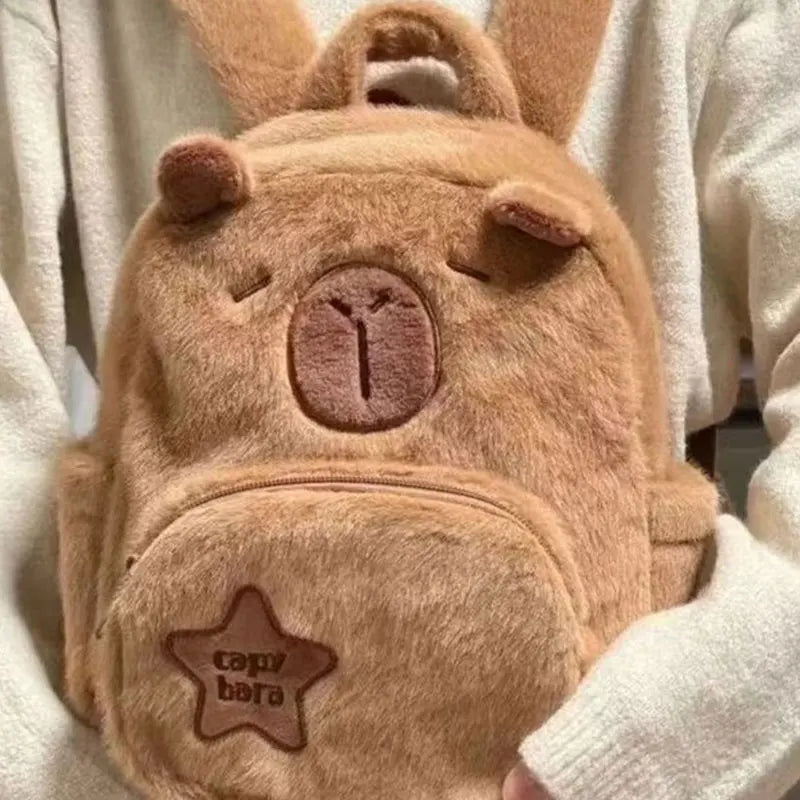 Kawaii Capybara Plush Backpack – Versatile Crossbody, Funny Cute Design, Prefect for Gift and Special Occasion