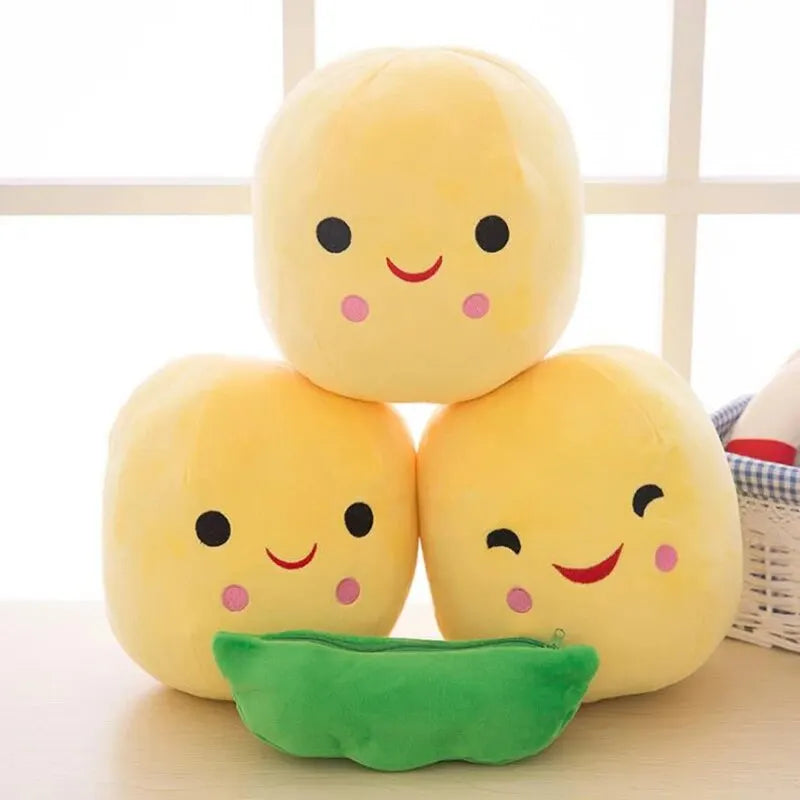 Cute Pea Plush – Soft Plant-Inspired Pillow Plushie, Kawaii Decorative Gift for Special Occasion
