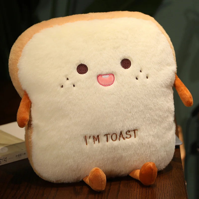 Plush Bread Pillow – Soft Simulation Toast Cushion – Cute Hand Warmer, Home Decoration and Prefect Gift