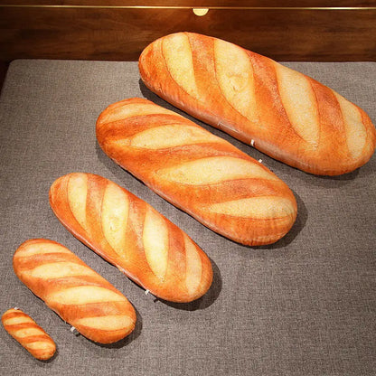 French Bread Plush Pillow – Soft Stuffed Food Plushie, Printed Baguette Design, Sleeping Companion and Gift