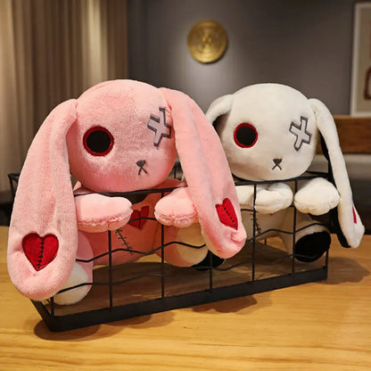 Spooky Gothic Bunny Plush – Cute Horror Rabbit Stuffed Animal – Perfect for Halloween and Collectors