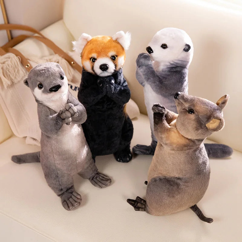 Blessing Plush Animals – Lifelike Red Panda, Otter, and Kangaroo Plush, Soft and Realistic, Perfect Lucky Gifts