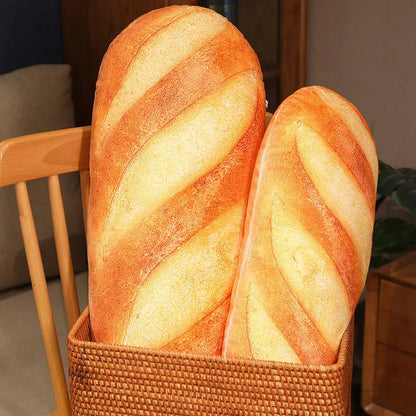 French Bread Plush Pillow – Soft Stuffed Food Plushie, Printed Baguette Design, Sleeping Companion and Gift