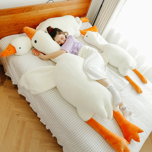 Lovely White Goose Plush – Soft Stuffed Animal Throw Pillow, Perfect for Bedtime and Birthday Gifts