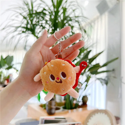 5-Piece Plush Keychain Set – Cute French Fries, Burger, and Drink Bag Charms, Car Accessories, and Gifts