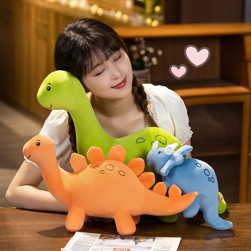 Colourful Dinosaur Plush – Cute Stuffed Triceratops Plushie, Soft Kawaii Animal Collectible and Decorative Gift for Home