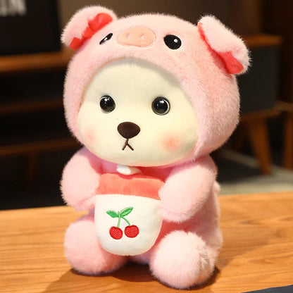 Kawaii Bear Costume Plush – Soft Cartoon Animal Plushie, Delightful Gift for Birthdays, Holidays, or Special Occasions