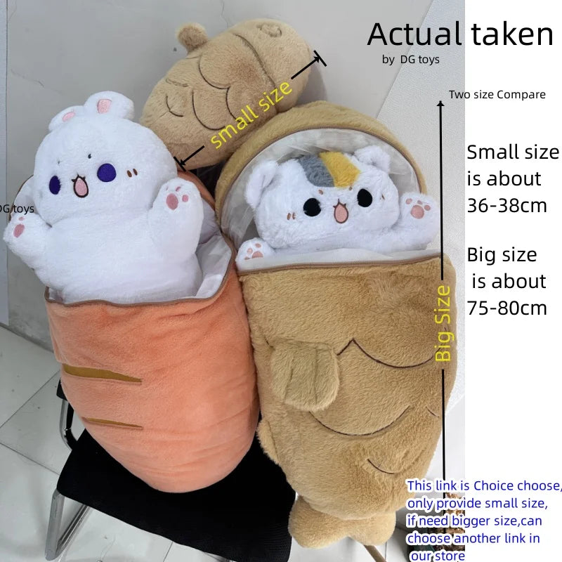 Taiyaki Cat Plush – Kawaii Anime Figure Plushie, Cat Hiding in Cushion Bag, Perfect for Gifts and Home Decoration