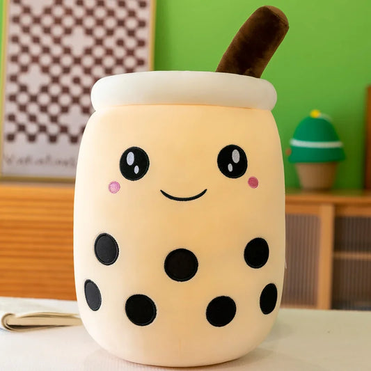 Giant Bubble Tea Plush Pillow – Soft Squishy Boba Milk Tea, Ice Cream, and Fruit Drink Plushies, Cute Decor and Gift