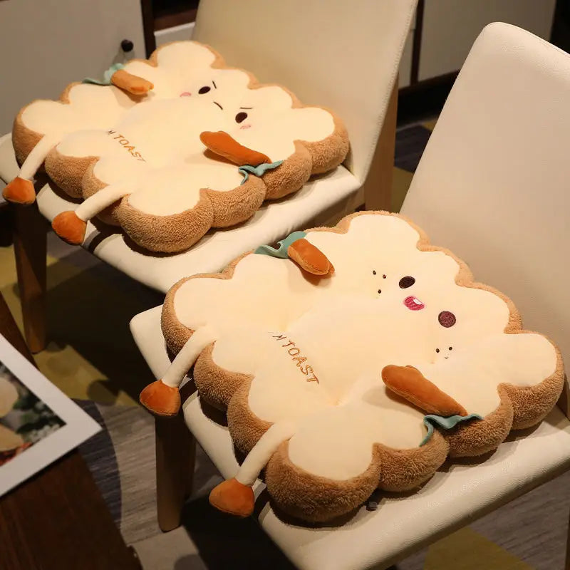 Super Cute Toast Plush Cushion – Soft Non-Slip Pillow for Chair, Sofa, or Bed, Perfect for Birthday and Festive Gifts