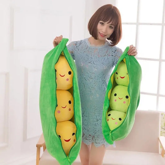 Cute Pea Plush – Soft Plant-Inspired Pillow Plushie, Kawaii Decorative Gift for Special Occasion