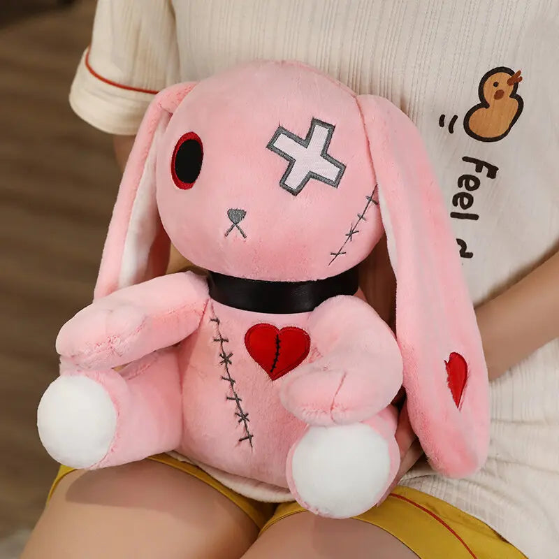Spooky Gothic Bunny Plush – Cute Horror Rabbit Stuffed Animal – Perfect for Halloween and Collectors