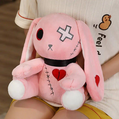 Spooky Gothic Bunny Plush – Cute Horror Rabbit Stuffed Animal – Perfect for Halloween and Collectors