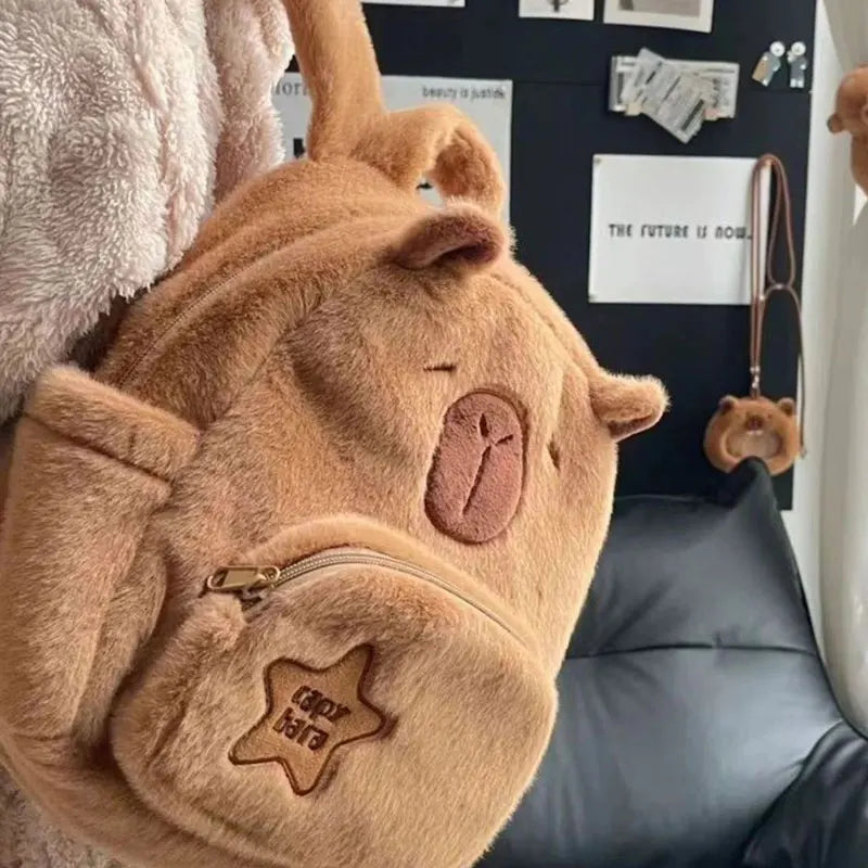 Kawaii Capybara Plush Backpack – Versatile Crossbody, Funny Cute Design, Prefect for Gift and Special Occasion